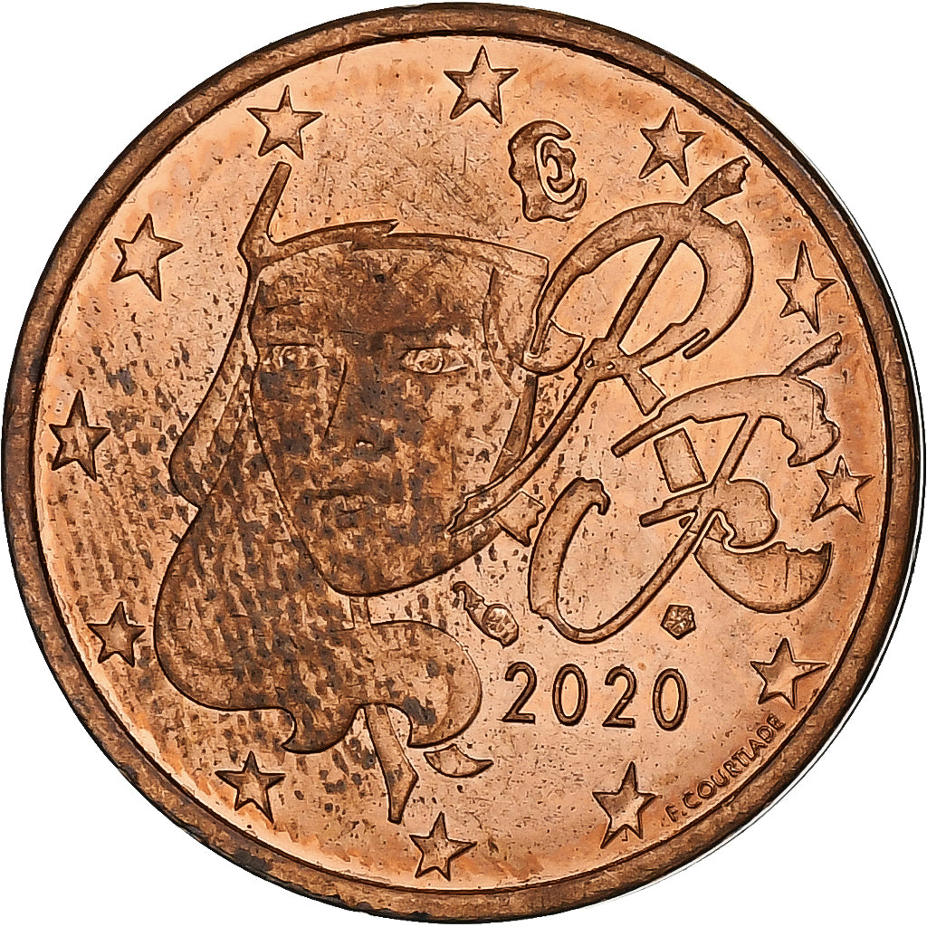 Francúzsko,
2 euro centy,
2020