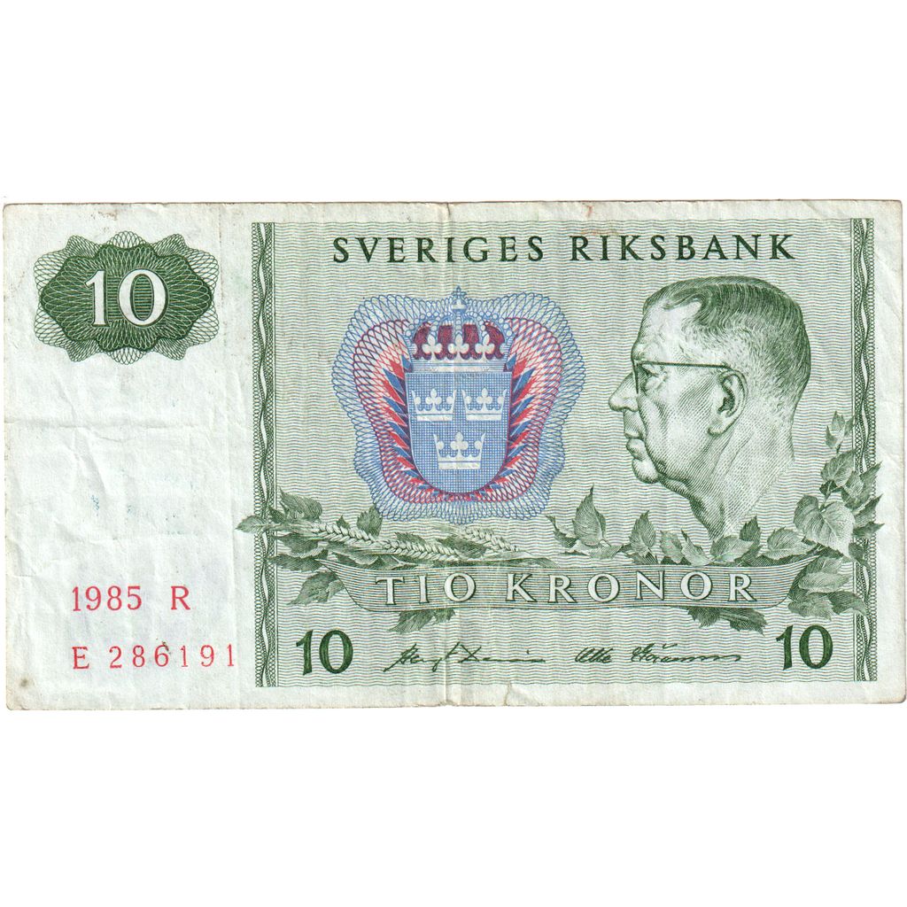 Švédsko,
10 korún,
1984