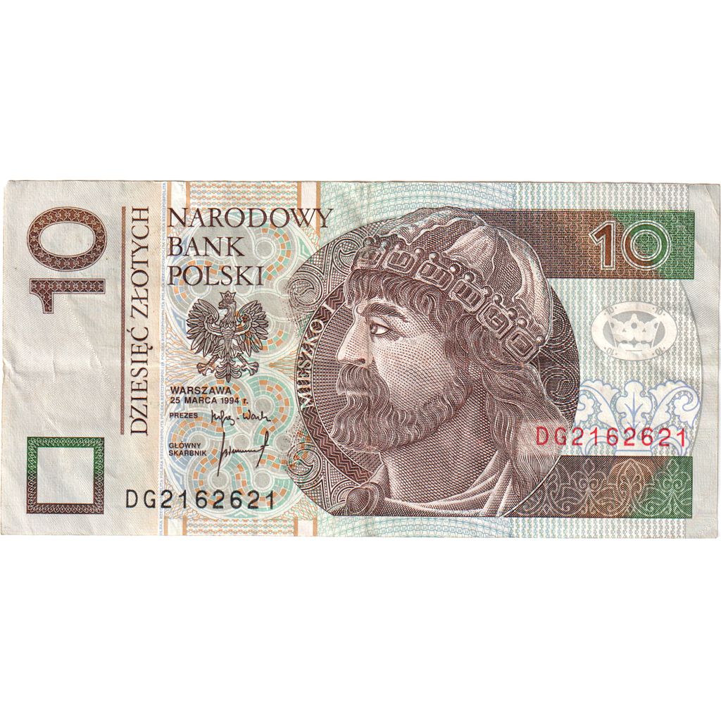 Poľsko,
10 zlotých,
25. marca 1994