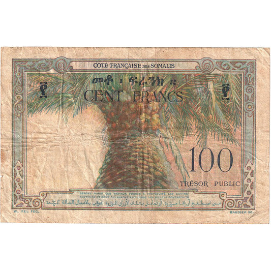 Francúzske Somaliland,
100 frankov,
1952