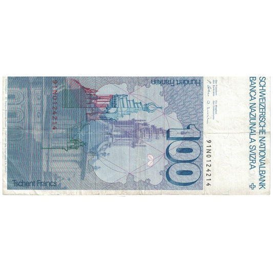 bankovka,
Švajčiarsko,
100 frankov