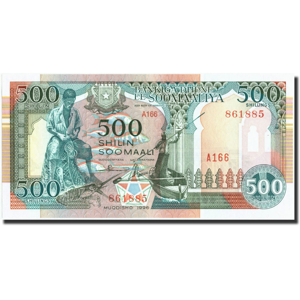 bankovka,
somálsko,
500 šilingov = 500 šilingov