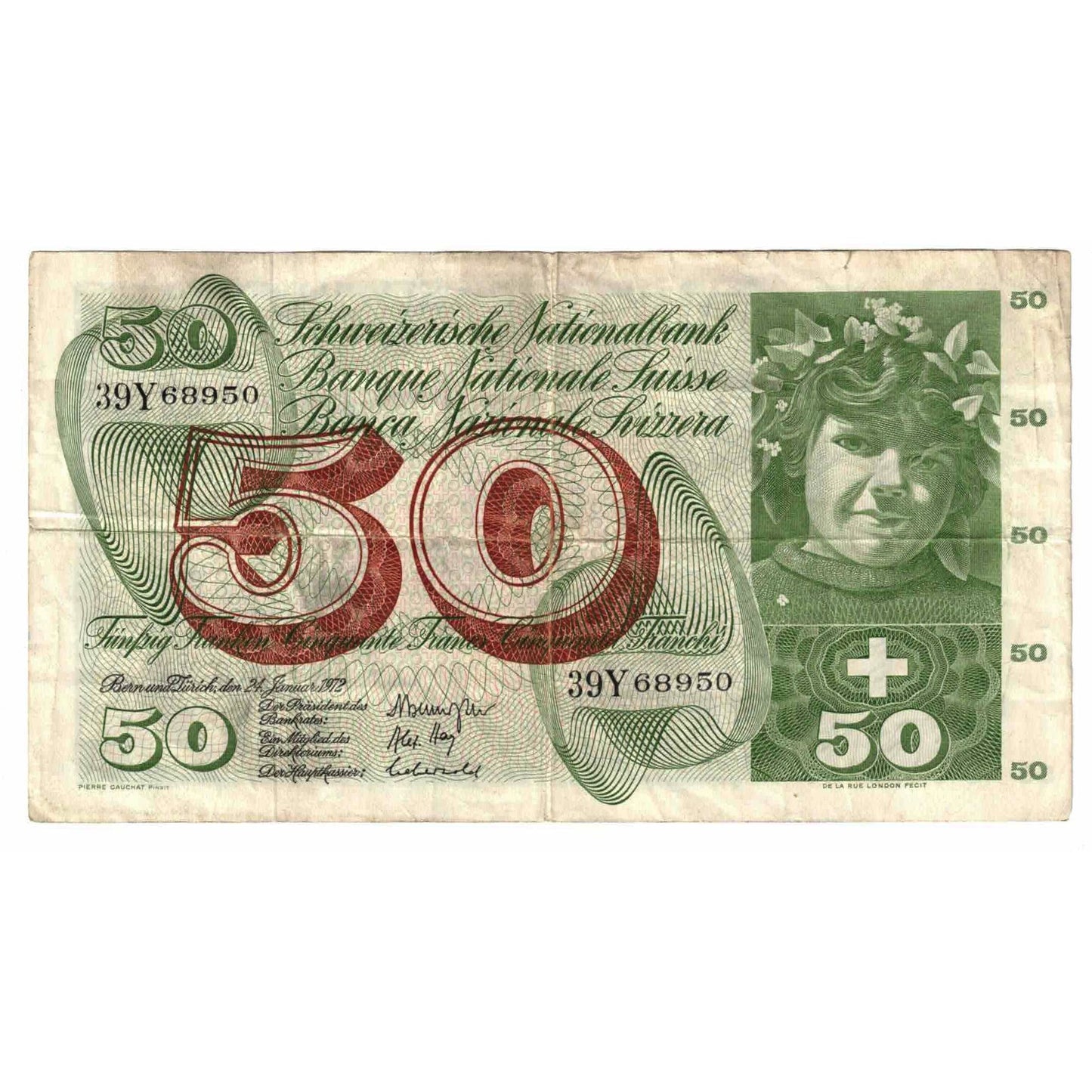 bankovka,
Švajčiarsko,
50 frankov