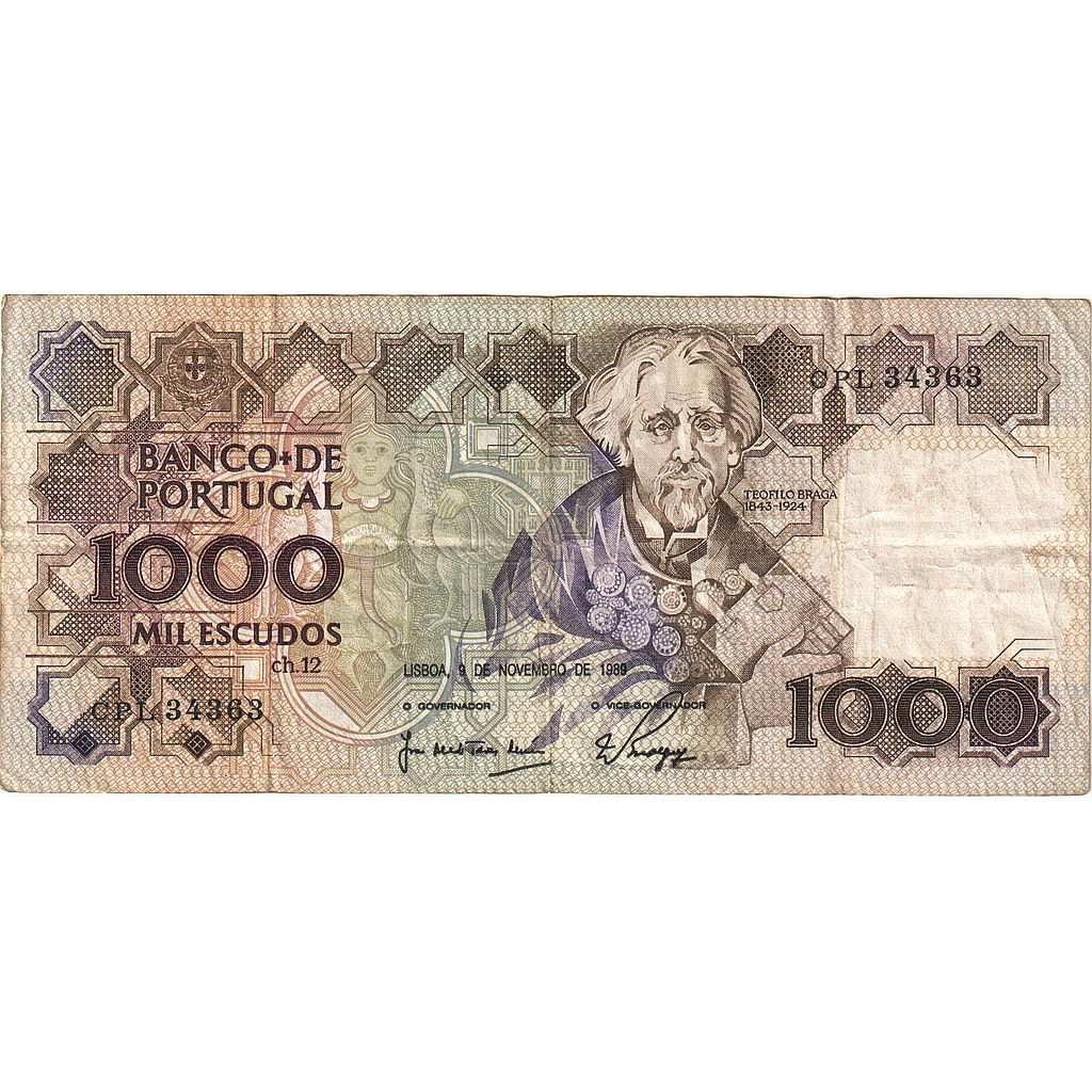 bankovka,
Portugalsko,
1000 escudo