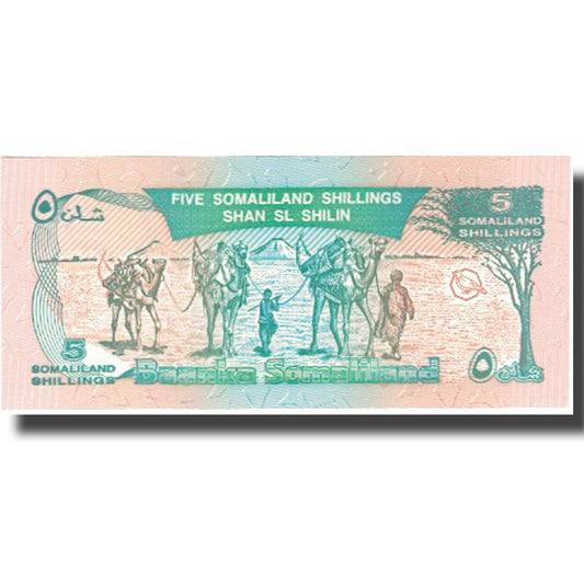 bankovka,
Somaliland,
5 šilingov = 5 šilingov