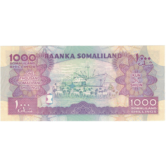bankovka,
Somaliland,
1000 šilingov