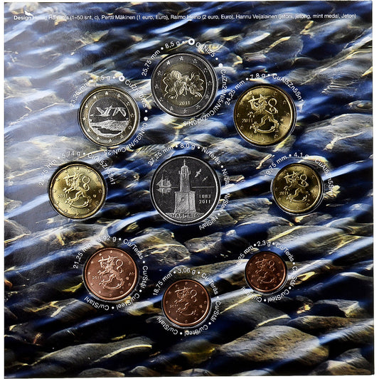 Fínsko,
Setze 1 ct. - 2 eurá + Jeton,
2011