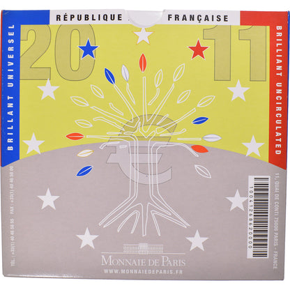 Francúzsko,
 
 1 cent za 2 eurá,
 
 2011