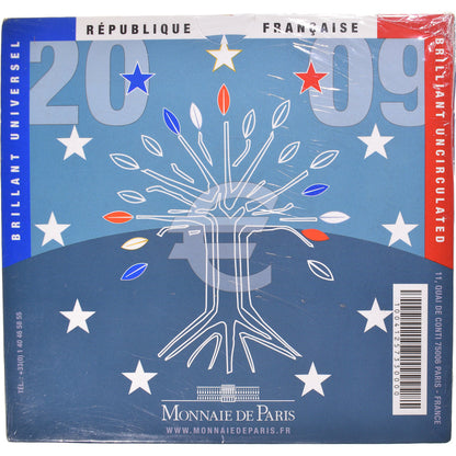 Francúzsko,
 
 1 cent za 2 eurá,
 
 2009