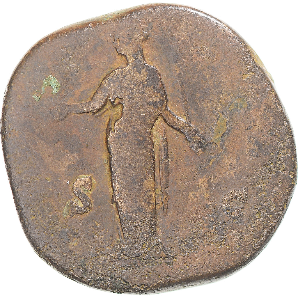 minca,
 
 Diva Faustína I.
 
 Sestertius