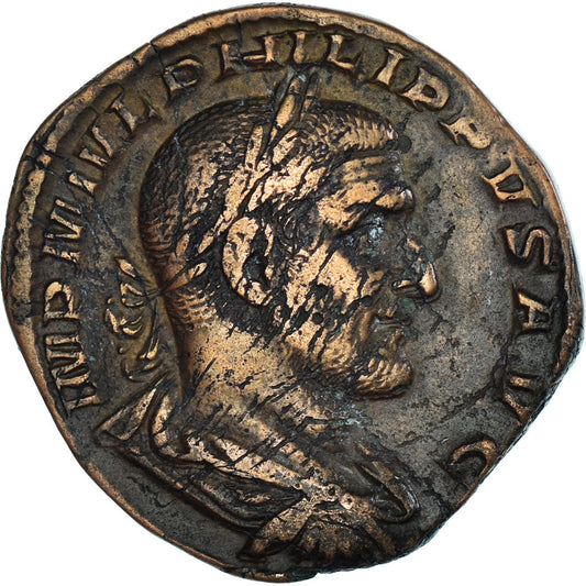 minca,
 
 Filip I.
 
 Sestertius