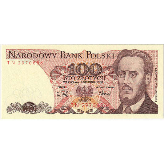 bankovka,
 
 Poľsko,
 
 100 zlotých