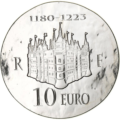 Francúzsko,
 
 10 eur,
 
 Filip II Augustus