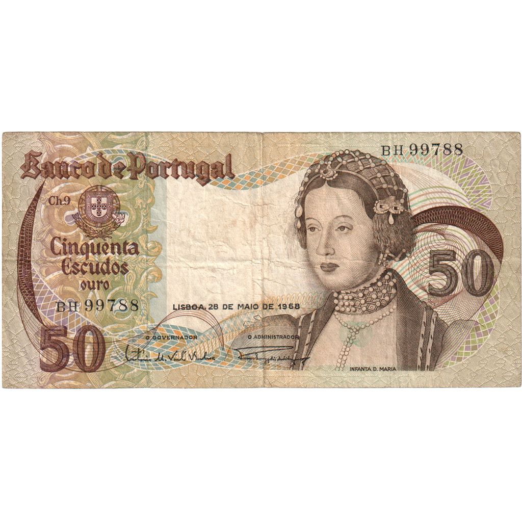 Portugalsko, 
  
  50 escudo, 
  
  28. mája 1968