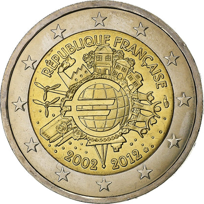 Francúzsko,
 
 2 eurá,
 
 Euro 2002-2012