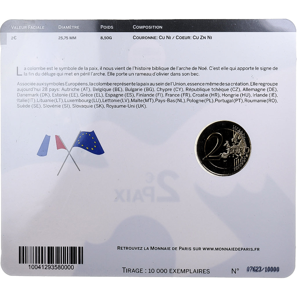 Francúzsko,
 
 2 eurá,
 
 Friedena v Európe