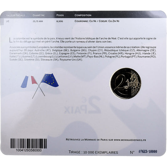 Francúzsko,
 
 2 eurá,
 
 Friedena v Európe