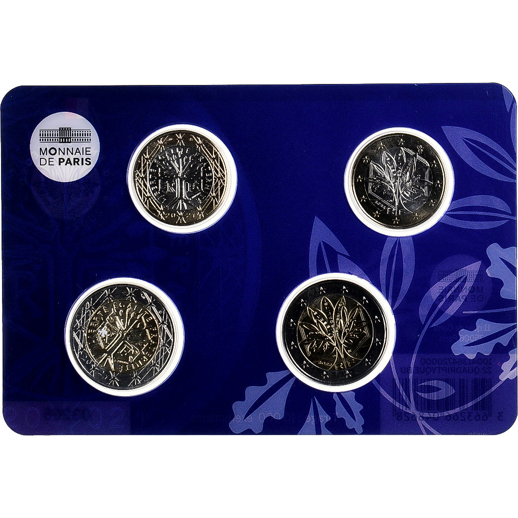 Francúzsko,
 
 1 € a 2 € x 2,
 
 20 eur