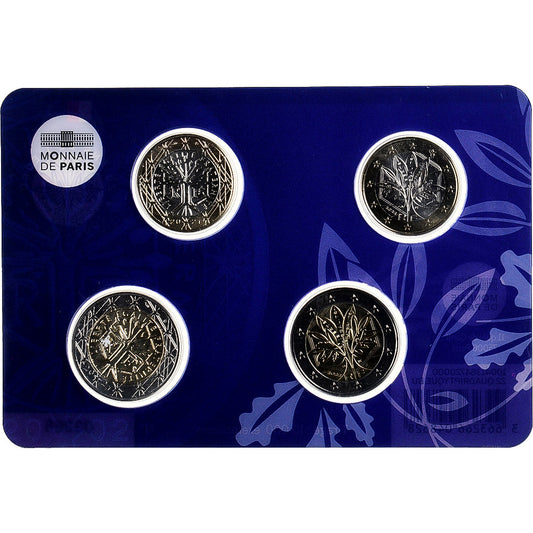 Francúzsko,
 
 1 € a 2 € x 2,
 
 20 eur