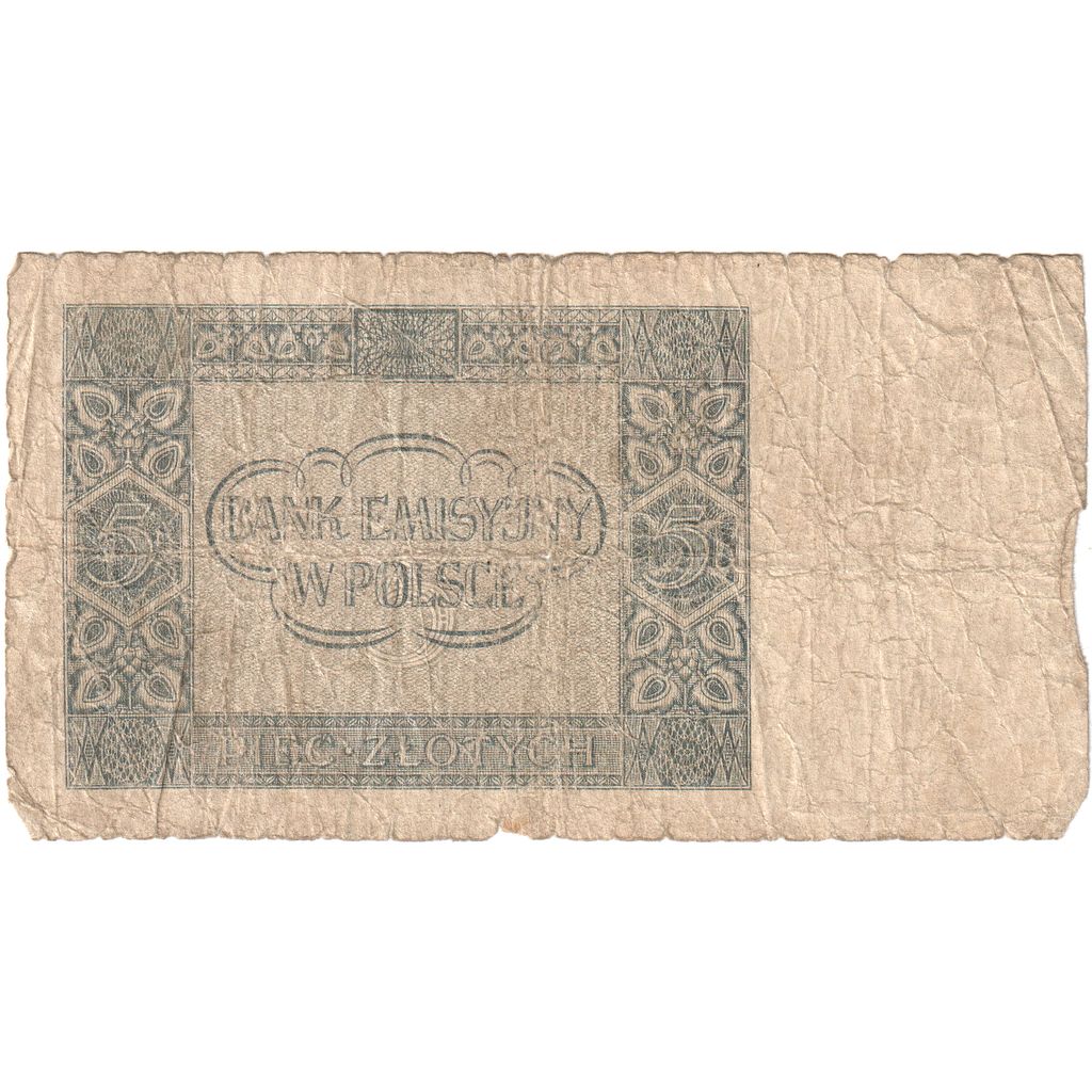 Poľsko,
 
 5 zlotých,
 
 1941-08-01