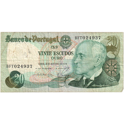 Portugalsko, 
  
  20 escudo, 
  
  4. 10. 1978