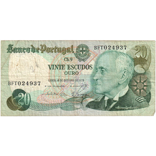 Portugalsko, 
  
  20 escudo, 
  
  4. 10. 1978