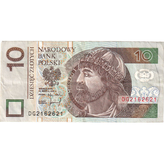 Poľsko,
 
 10 zlotých,
 
 25. marca 1994