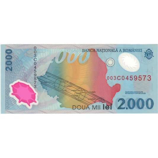 bankovka,
 
 Rumunsko,
 
 2000 lei