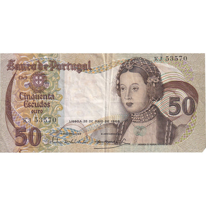 Portugalsko, 
  
  50 escudo, 
  
  1968