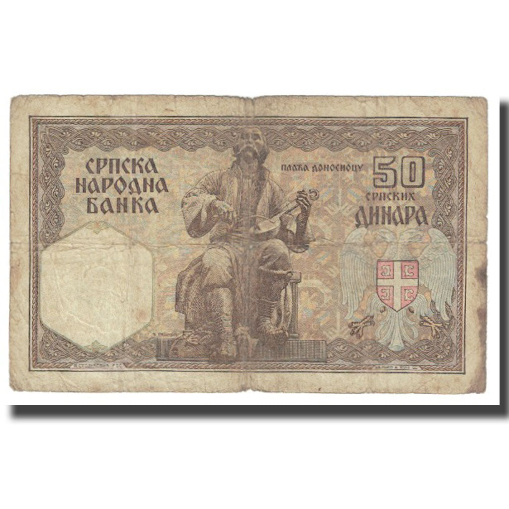 bankovka,
 
 Srbsko,
 
 50 dinárov