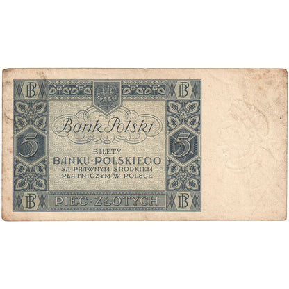 Poľsko,
 
 5 zlotých,
 
 1930