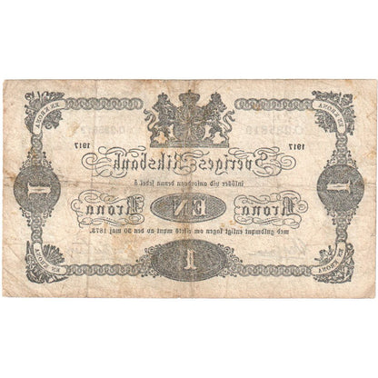 Švédsko,
 
 1 koruna,
 
 1917