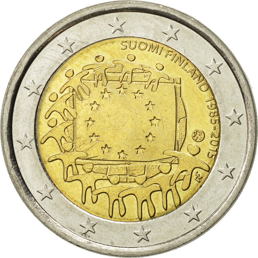 Fínsko, 
  
  2 eurá, 
  
  Europäischer Vorhang
