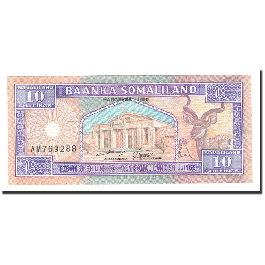 bankovka,
 
 Somaliland,
 
 10 šilingov = 10 šilingov