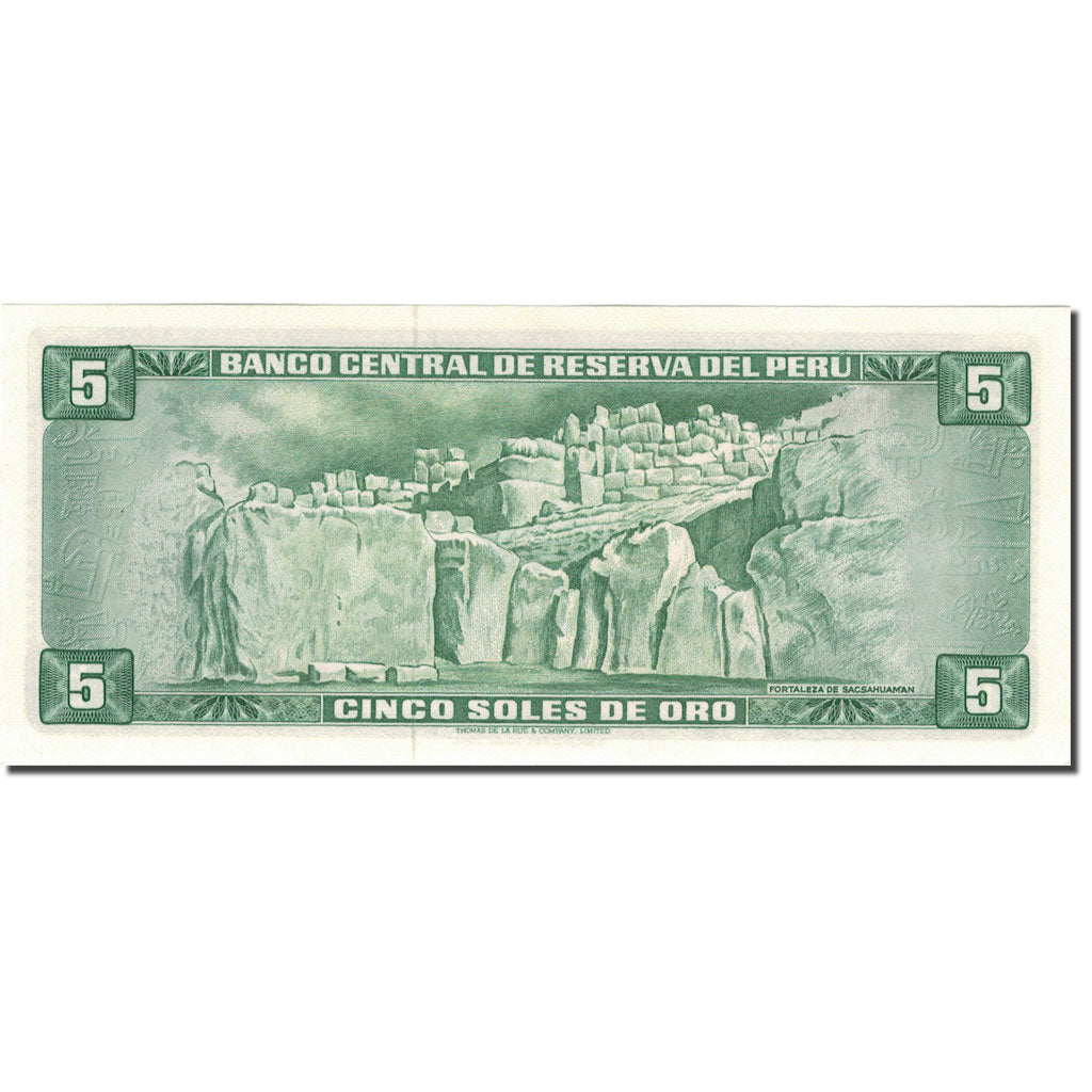 bankovka,
 
 peru,
 
 5 Soles De Oro