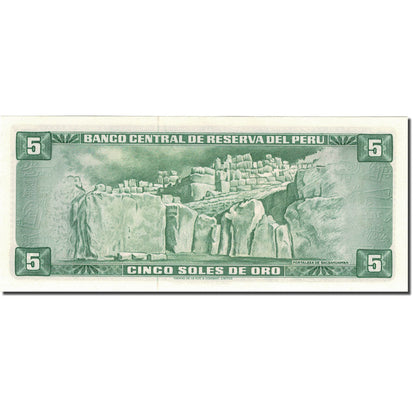 bankovka,
 
 peru,
 
 5 Soles De Oro