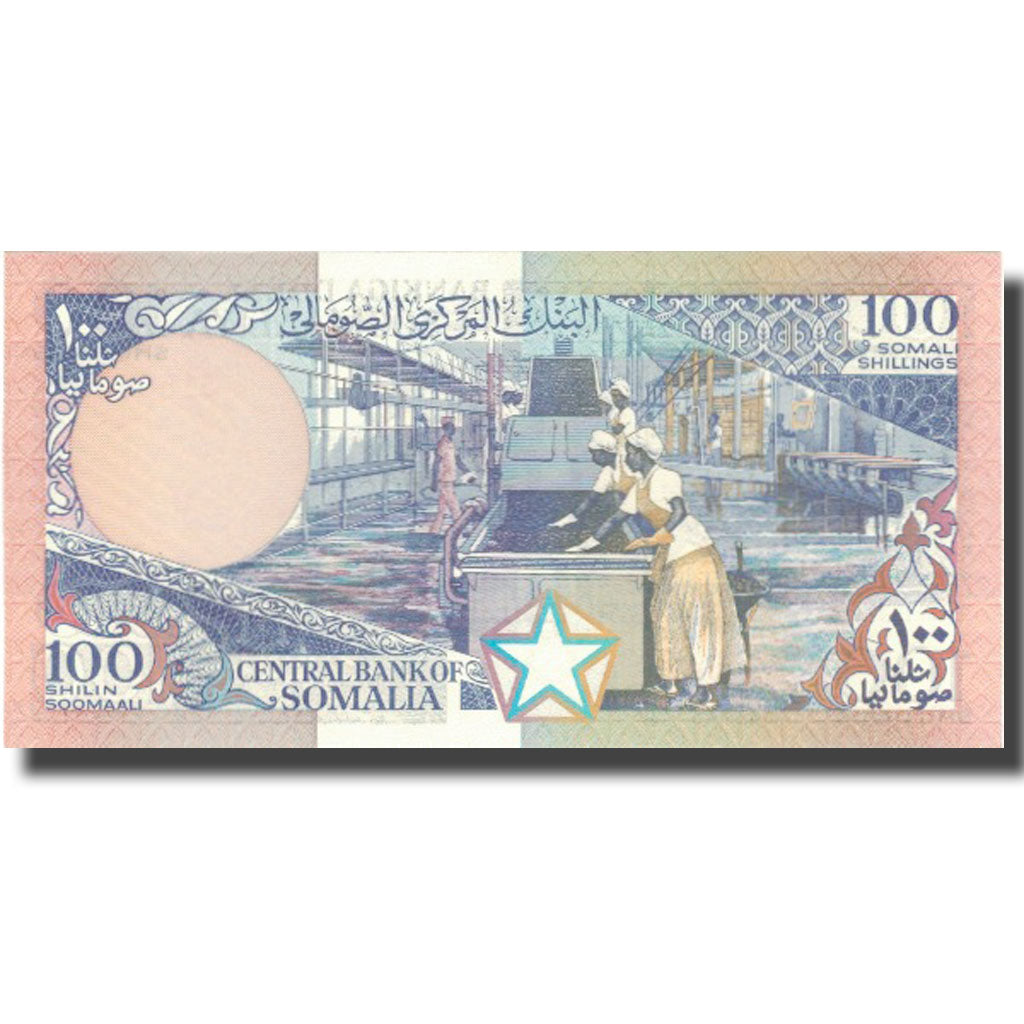 bankovka,
 
 somálsko,
 
 100 šilingov = 100 šilingov