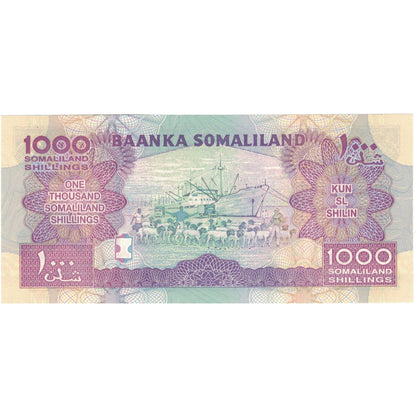 bankovka,
 
 Somaliland,
 
 1000 šilingov