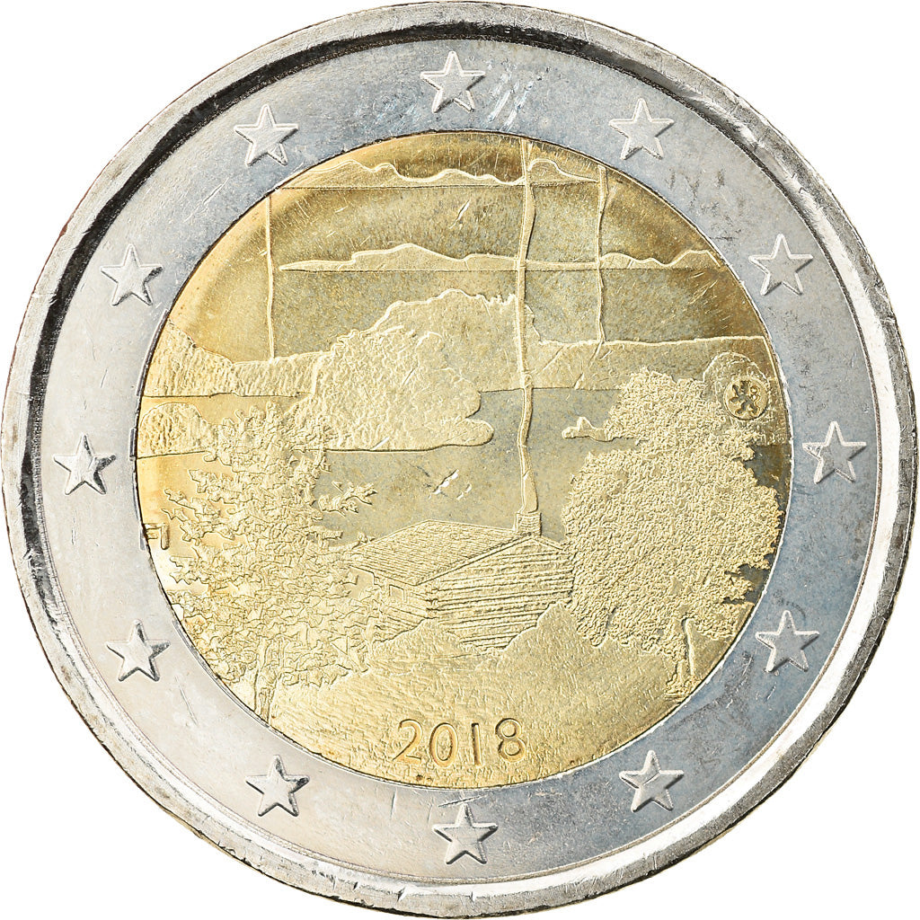 Fínsko, 
  
  2 eurá, 
  
  Kultur der finnischen Sauna
